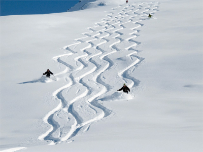 Off-piste powder: you sink.